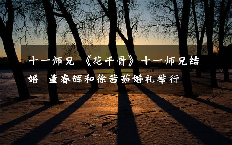 十一师兄 《花千骨》十一师兄结婚 董春辉和徐茜茹婚礼举行