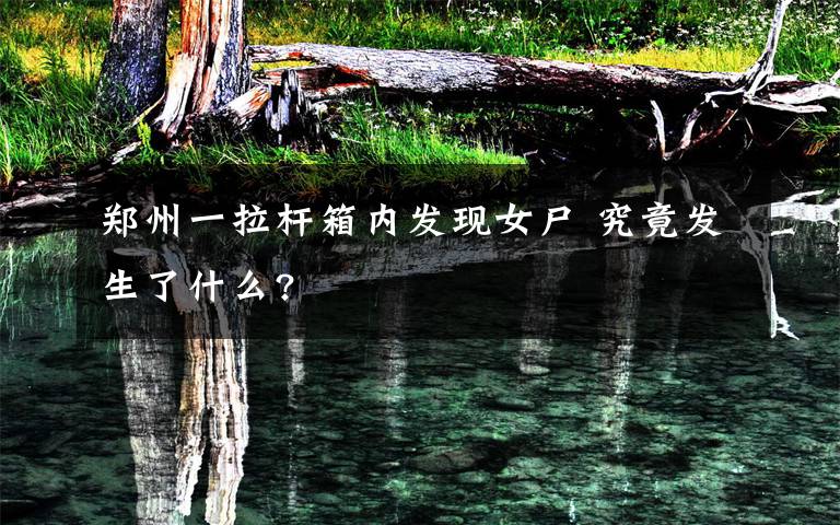 郑州一拉杆箱内发现女尸 究竟发生了什么?