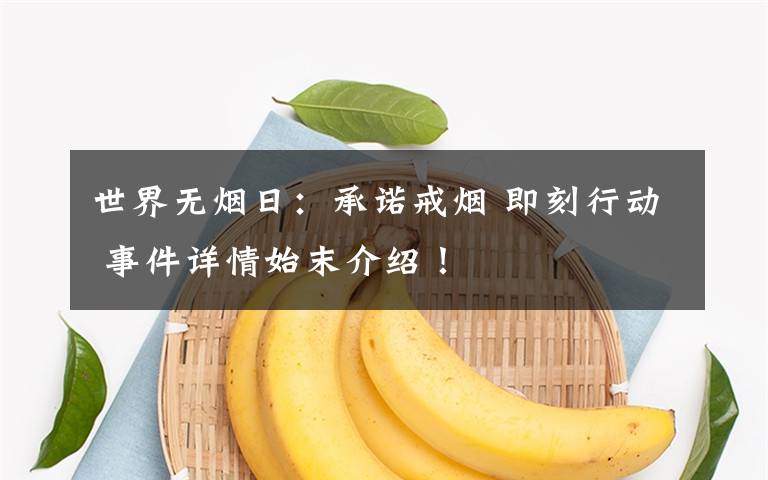 世界无烟日:承诺戒烟 即刻行动 事件详情始末介绍!