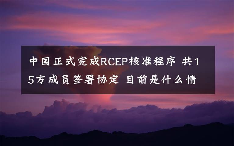 中国正式完成RCEP核准程序 共15方成员签署协定 目前是什么情况?