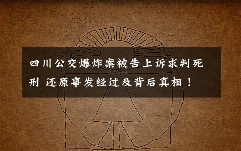 四川公交爆炸案被告上诉求判死刑 还原事发经过及背后真相!