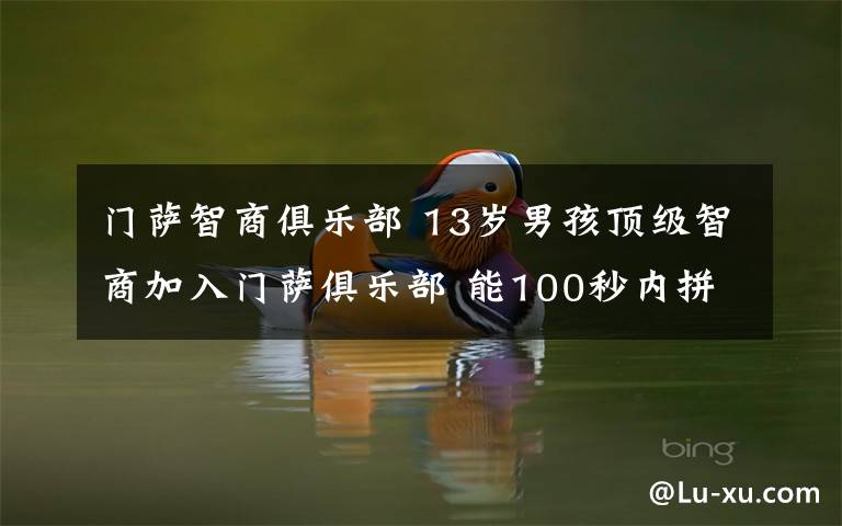门萨智商俱乐部 13岁男孩顶级智商加入门萨俱乐部 能100秒内拼好魔方