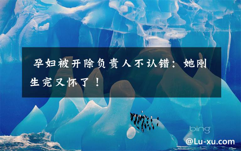 孕妇被开除负责人不认错:她刚生完又怀了!