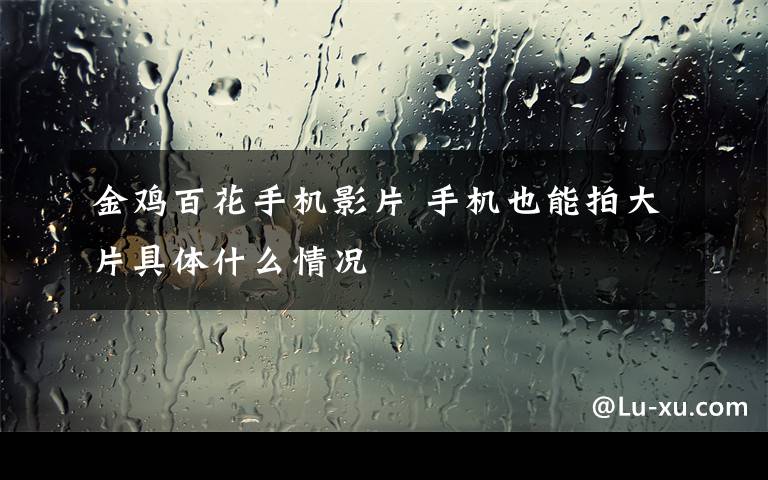 金鸡百花手机影片 手机也能拍大片具体什么情况