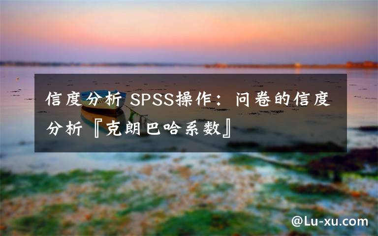 信度分析 SPSS操作:问卷的信度分析『克朗巴哈系数』