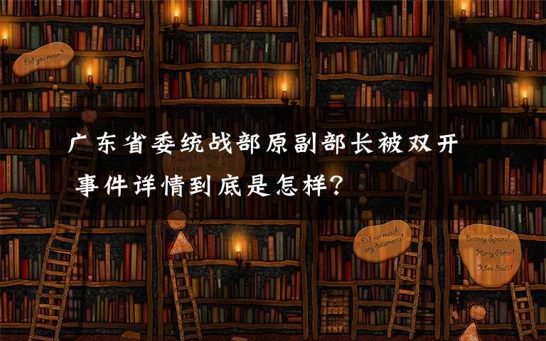 广东省委统战部原副部长被双开 事件详情到底是怎样?