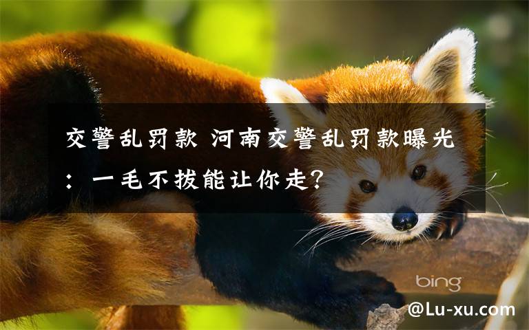 交警乱罚款 河南交警乱罚款曝光:一毛不拔能让你走?