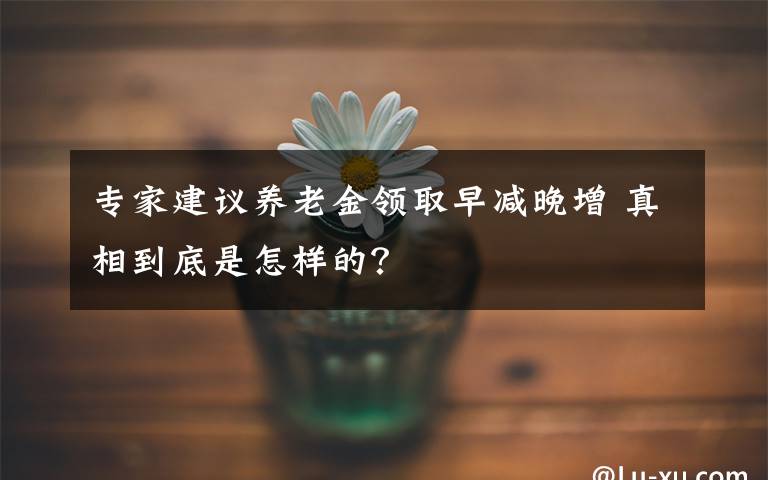 专家建议养老金领取早减晚增 真相到底是怎样的?