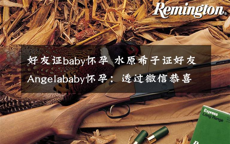好友证baby怀孕 水原希子证好友Angelababy怀孕：透过微信恭喜她