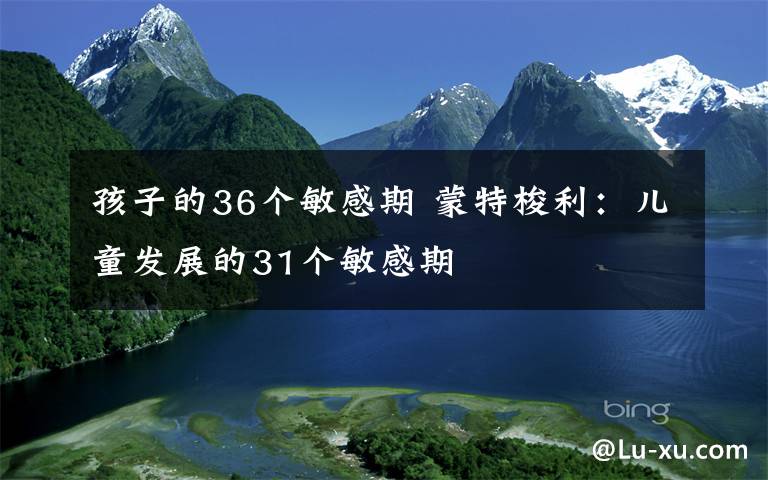 孩子的36个敏感期 蒙特梭利:儿童发展的31个敏感期