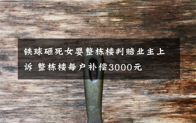 铁球砸死女婴整栋楼判赔业主上诉 整栋楼每户补偿3000元