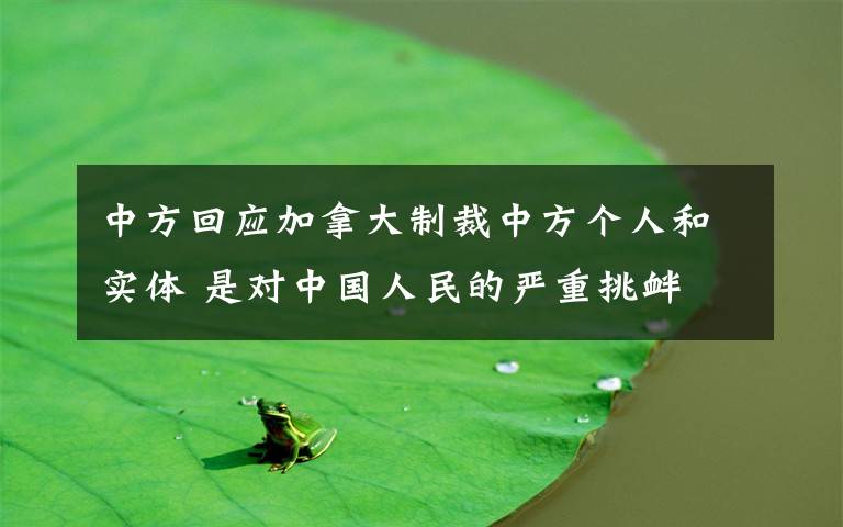 中方回应加拿大制裁中方个人和实体 是对中国人民的严重挑衅 真相到底是怎样的？