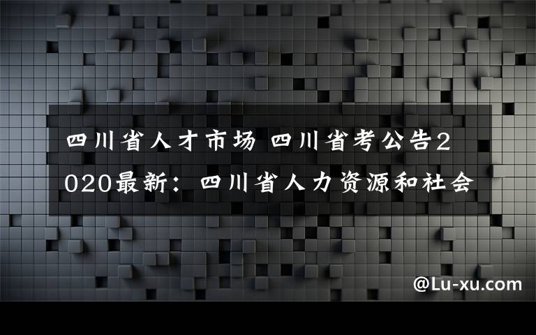 四川省人才市场 四川省考公告2020最新:四川省人力资源和社会厅官网6月11日起报名