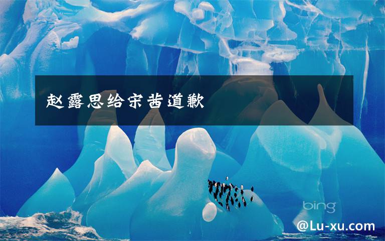 赵露思给宋茜道歉