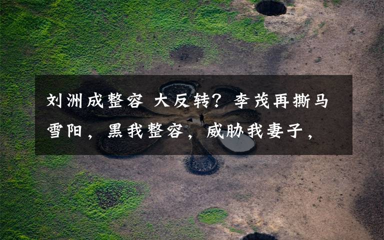 刘洲成整容 大反转?李茂再撕马雪阳,黑我整容,威胁我妻子,抢刘洲成女朋友