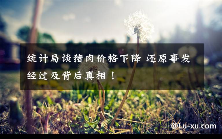 统计局谈猪肉价格下降 还原事发经过及背后真相!