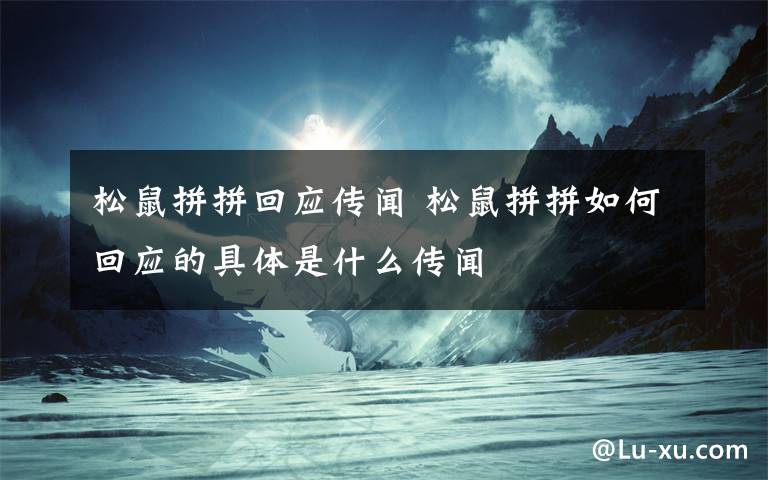 松鼠拼拼回应传闻 松鼠拼拼如何回应的具体是什么传闻