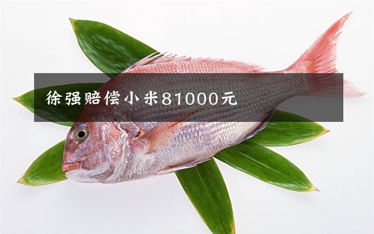 徐强赔偿小米81000元