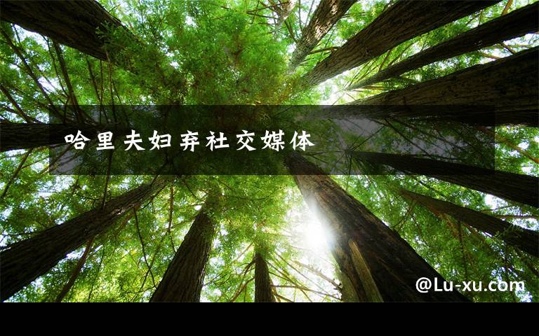 哈里夫妇弃社交媒体