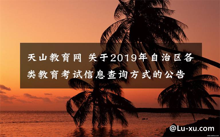 天山教育网 关于2019年自治区各类教育考试信息查询方式的公告