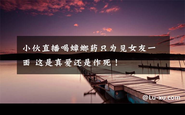 小伙直播喝蟑螂药只为见女友一面 这是真爱还是作死!