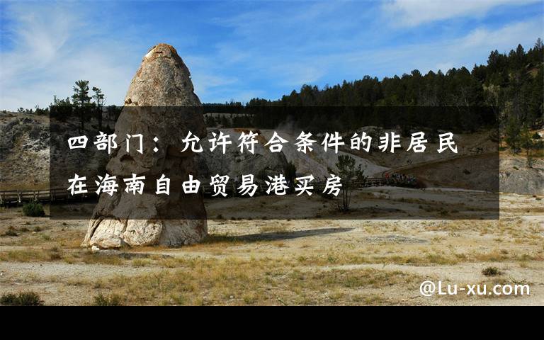四部门:允许符合条件的非居民在海南自由贸易港买房
