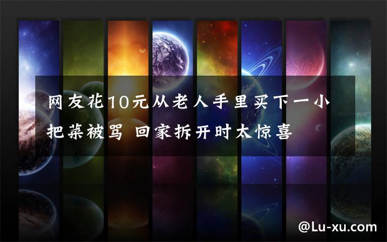 网友花10元从老人手里买下一小把菜被骂 回家拆开时太惊喜