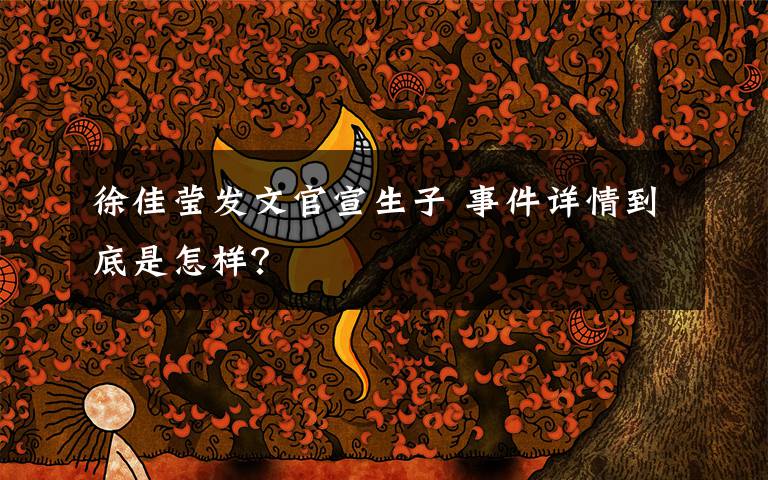 徐佳莹发文官宣生子 事件详情到底是怎样？