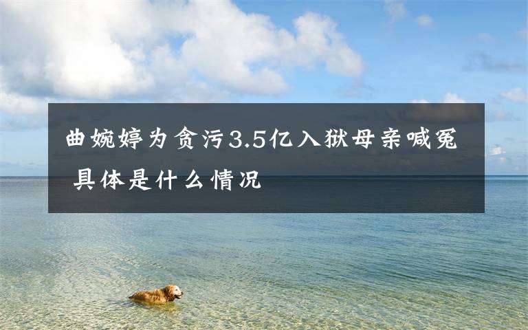 曲婉婷为贪污3.5亿入狱母亲喊冤 具体是什么情况