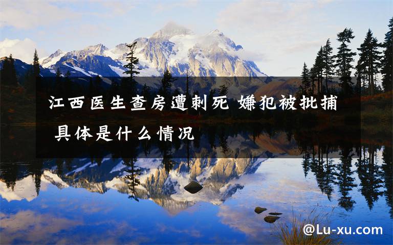 江西医生查房遭刺死 嫌犯被批捕 具体是什么情况