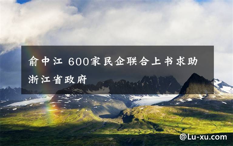 俞中江 600家民企联合上书求助浙江省政府