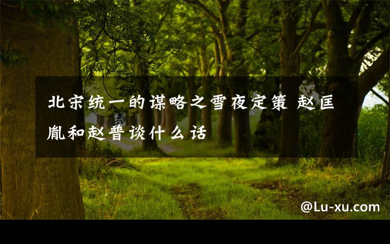 北宋统一的谋略之雪夜定策 赵匡胤和赵普谈什么话