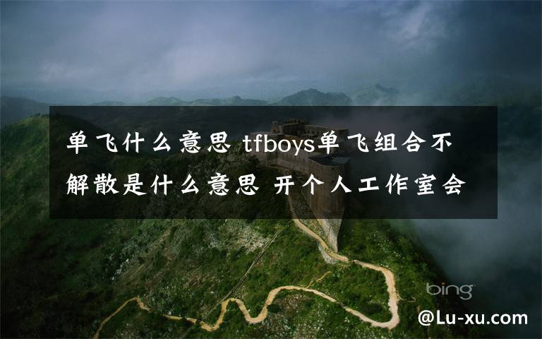 单飞什么意思 tfboys单飞组合不解散是什么意思 开个人工作室会影响发展吗