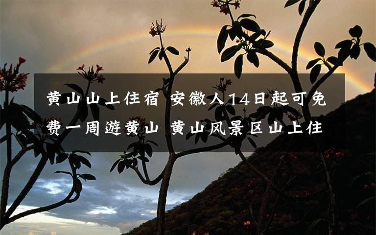 黄山山上住宿 安徽人14日起可免费一周游黄山 黄山风景区山上住宿攻略大全