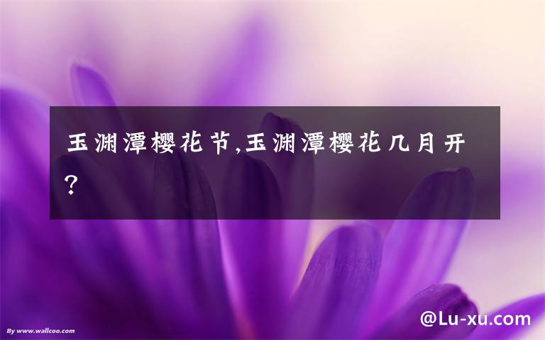 玉渊潭樱花节,玉渊潭樱花几月开?