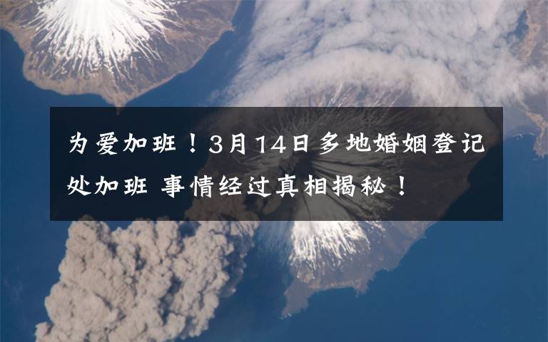 为爱加班!3月14日多地婚姻登记处加班 事情经过真相揭秘!