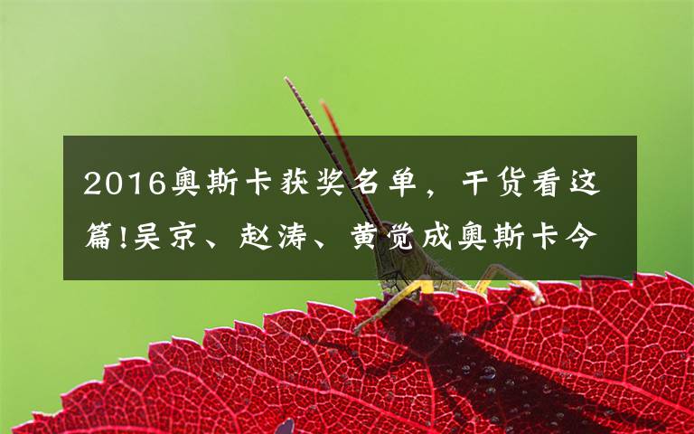 2016奥斯卡获奖名单,干货看这篇!吴京、赵涛、黄觉成奥斯卡今年新增会员