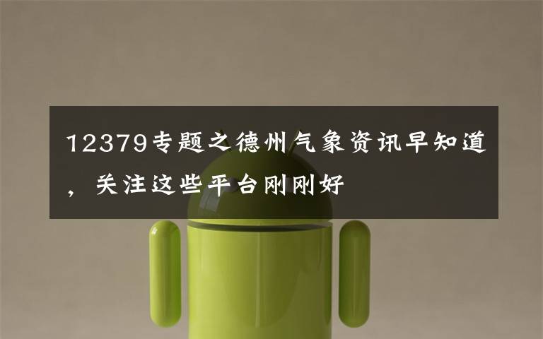 12379专题之德州气象资讯早知道，关注这些平台刚刚好