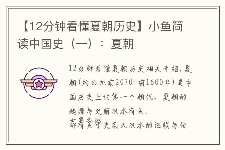 【12分钟看懂夏朝历史】小鱼简读中国史(一):夏朝