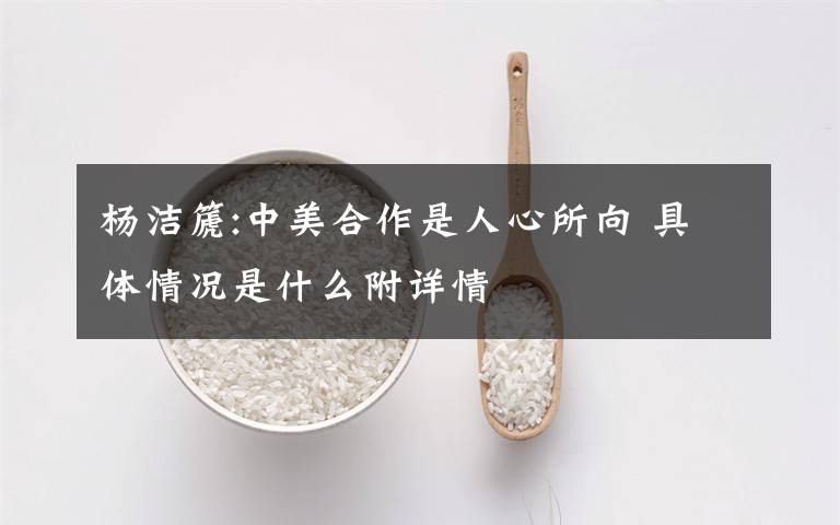 杨洁篪:中美合作是人心所向 具体情况是什么附详情