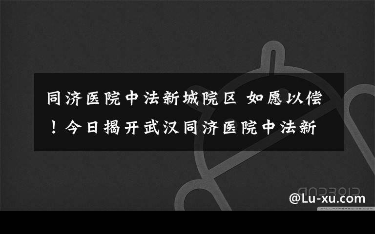 同济医院中法新城院区 如愿以偿!今日揭开武汉同济医院中法新城院区“红区”面纱
