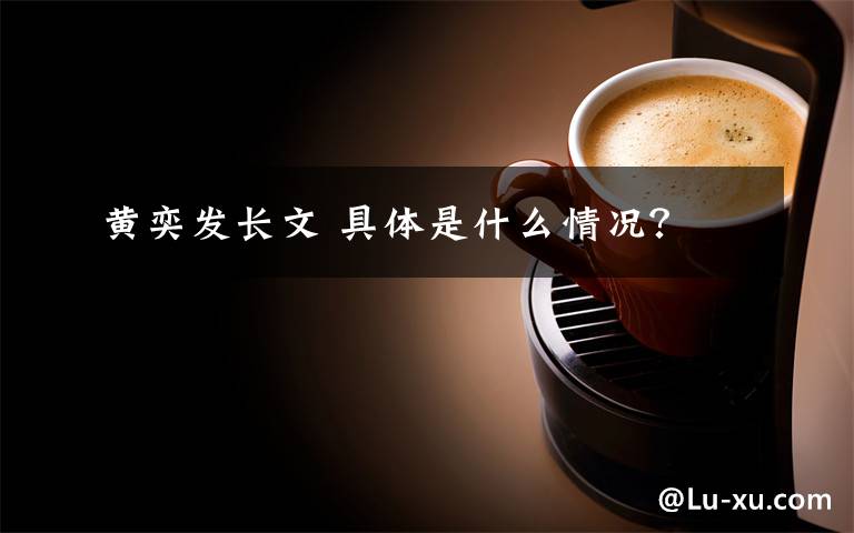 黄奕发长文 具体是什么情况?