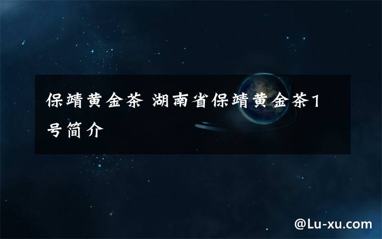 保靖黄金茶 湖南省保靖黄金茶1号简介