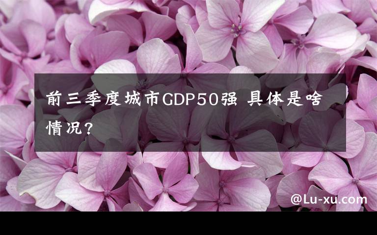 前三季度城市GDP50强 具体是啥情况?