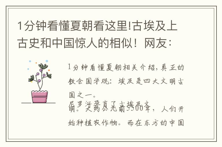1分钟看懂夏朝看这里!古埃及上古史和中国惊人的相似!网友:看完了谁还说夏朝来自埃及