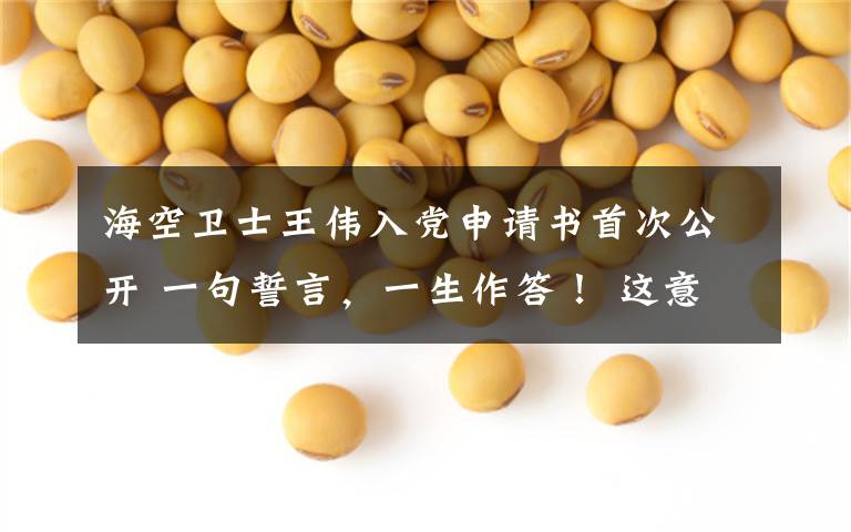 海空卫士王伟入党申请书首次公开 一句誓言,一生作答! 这意味着什么?