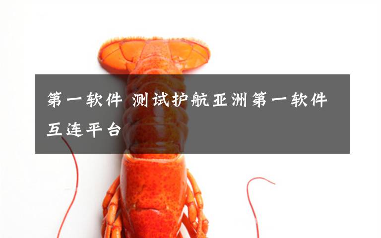 第一软件 测试护航亚洲第一软件互连平台