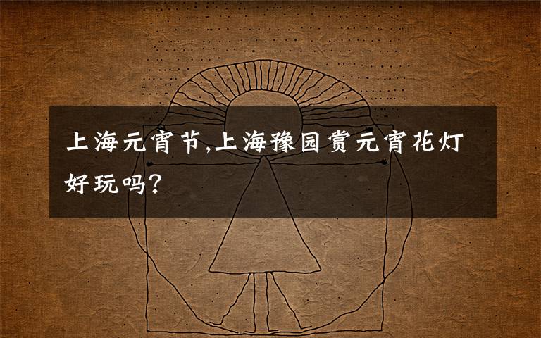 上海元宵节,上海豫园赏元宵花灯好玩吗?
