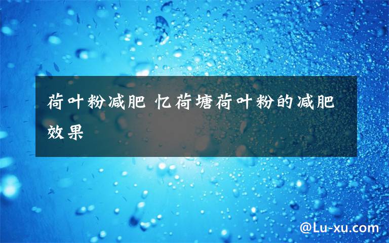 荷叶粉减肥 忆荷塘荷叶粉的减肥效果