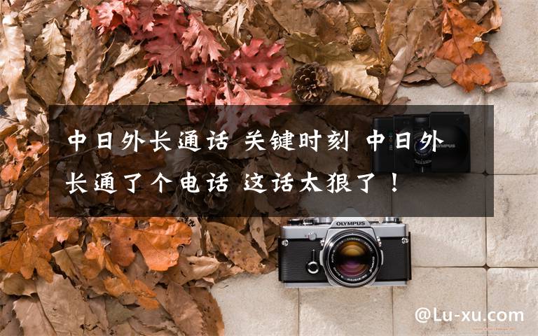 中日外长通话 关键时刻 中日外长通了个电话 这话太狠了!